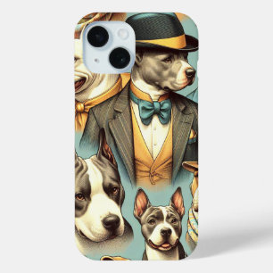 Coque Case-Mate iPhone Illustration vintage American Pit Bull Terrier