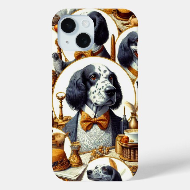 Coques Case-Mate iPhone Illustration vintage Anglais Setter (Verso)