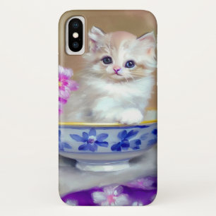 Case-Mate iPhone Case Illustration vintage de chaton blanc