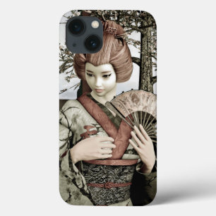 Case-Mate iPhone Case Illustration vintage d'un éventail de geisha en ki