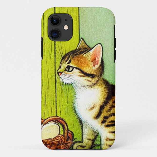 Coques Case-Mate iPhone Illustration vintage Tabby Cat (Dos)
