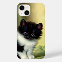 Illustration vintage Tuxedo Kitten