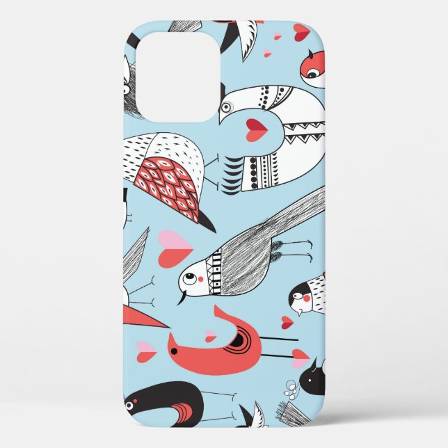 Coques Case-Mate iPhone Illustrations amusantes d'oiseaux, graphisme sans  (Verso)