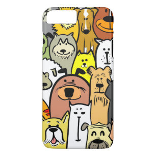 Coque iPhone 8 Plus/7 Plus Illustrations de chiens et chats Animés