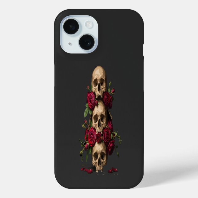 Coques Case-Mate iPhone Illustrations de crânes gothiques pixelisés avec d (Verso)