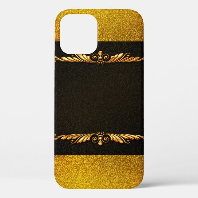 Coques Case-Mate iPhone image Arrière - plan cadre or floral (Verso)