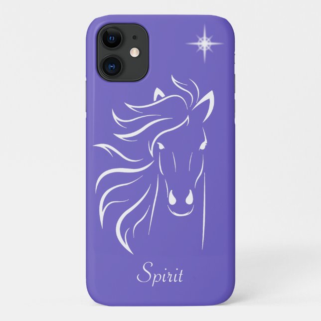 Coques Case-Mate iPhone Image d'art de silhouette de cheval moderne sur bl (Dos)