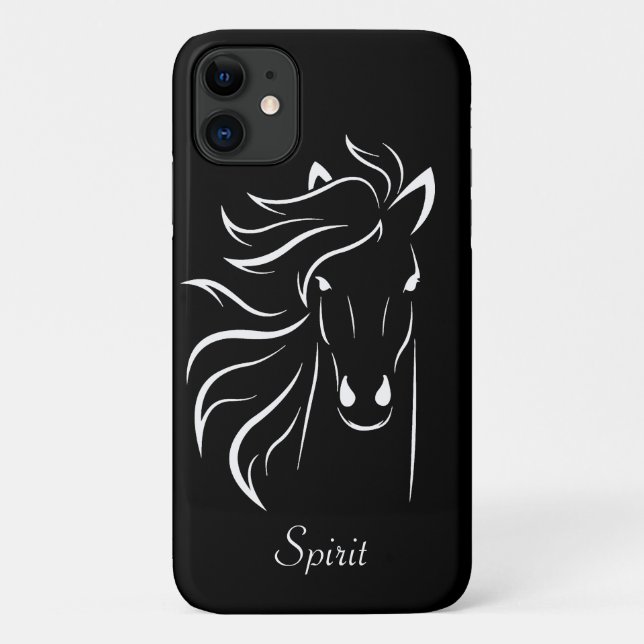 Coques Case-Mate iPhone Image d'art moderne de silhouette de cheval sur fo (Dos)
