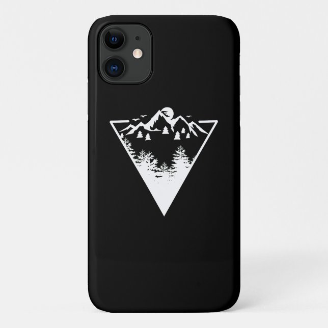 Coques Case-Mate iPhone Image de cadre triangle avec paysage sauvage (Dos)