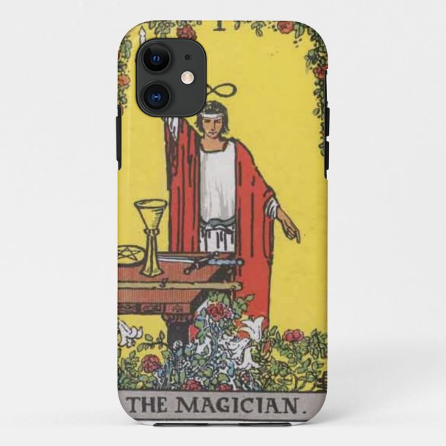 Coques Case-Mate iPhone Image de carte de tarot de magicien (Dos)