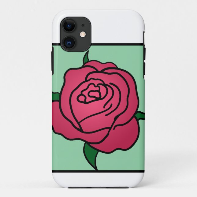 Coques Case-Mate iPhone Image de dessin animé Saint-Valentin rose rouge fl (Dos)
