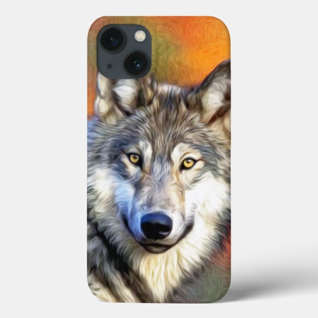 Coques Case-Mate iPhone Image de peinture d'art Wolf (Verso)
