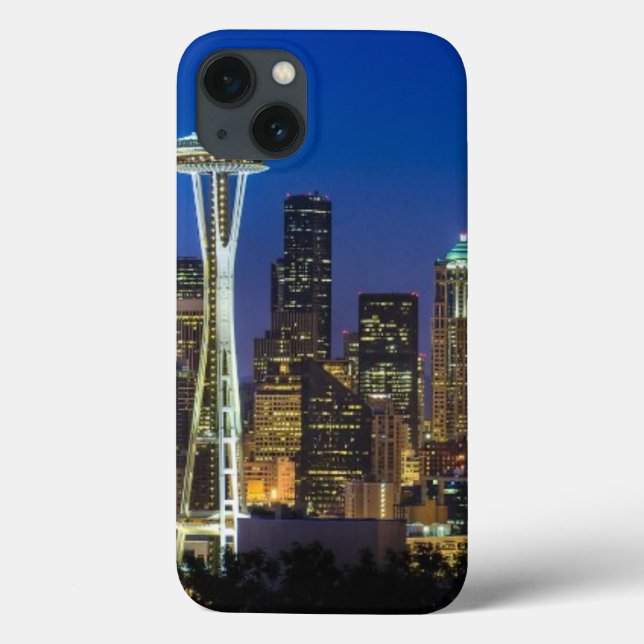 Coques Case-Mate iPhone Image de Seattle Skyline le matin. (Verso)