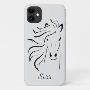 Case-Mate iPhone Case Image de silhouette de cheval moderne sur gris cla