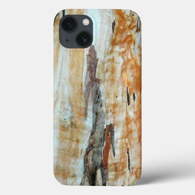 Coques Case-Mate iPhone Image d'écorce d'arbre naturel coloré orange et gr (Verso)