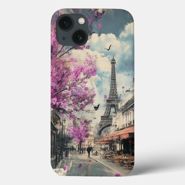 Coques Case-Mate iPhone Image romantique de Paris avec la tour Eiffel (Verso)