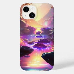 Coque Case-Mate iPhone Imaginaire Alien Planète Neon Rainbow River Cascad