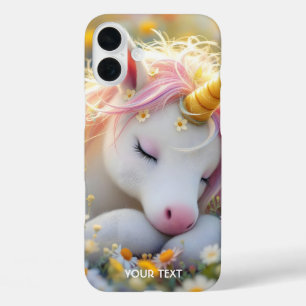 Coque Pour iPhone 16 Plus Imaginaire Baby Unicorn Fleurs