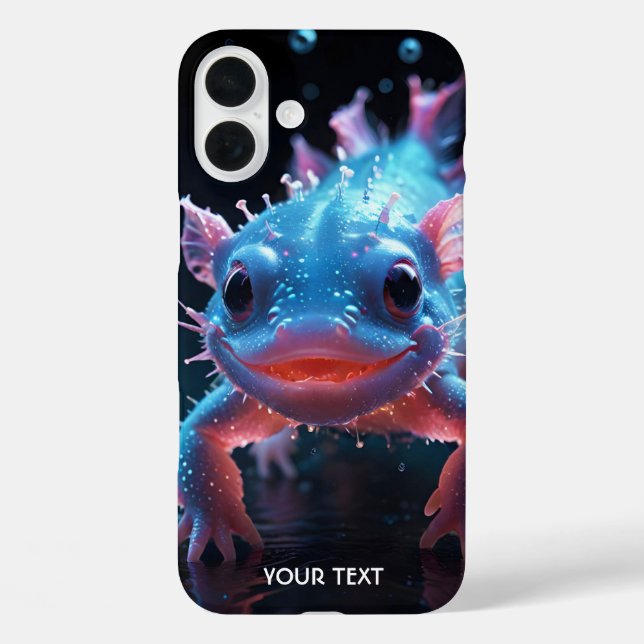 Coques Case-Mate iPhone Imaginaire bleu mignon Axolotl souriant (Verso)