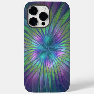 Coque Case-Mate iPhone Imaginaire brillant coloré Fleur Abstrait Fractal