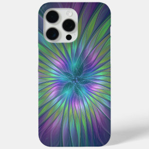 Coque Case-Mate iPhone Imaginaire brillant coloré Fleur Abstrait Fractal 