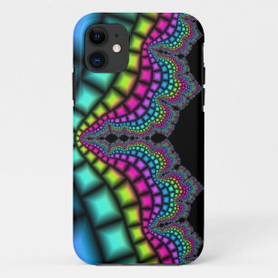Coque iPhone 11 Imaginaire coloré Abstrait fractal
