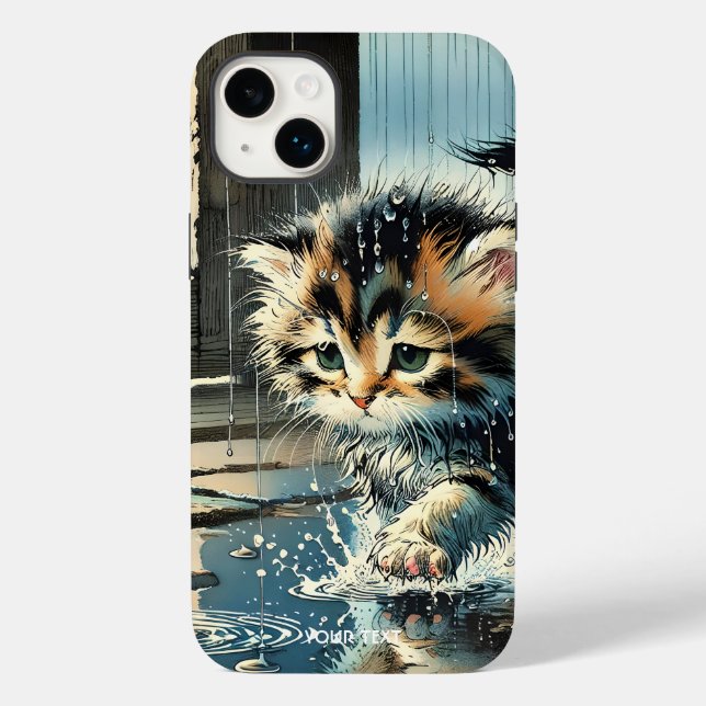 Coques Case-Mate iPhone Imaginaire Cute Kitten Sous Pluie (Verso)