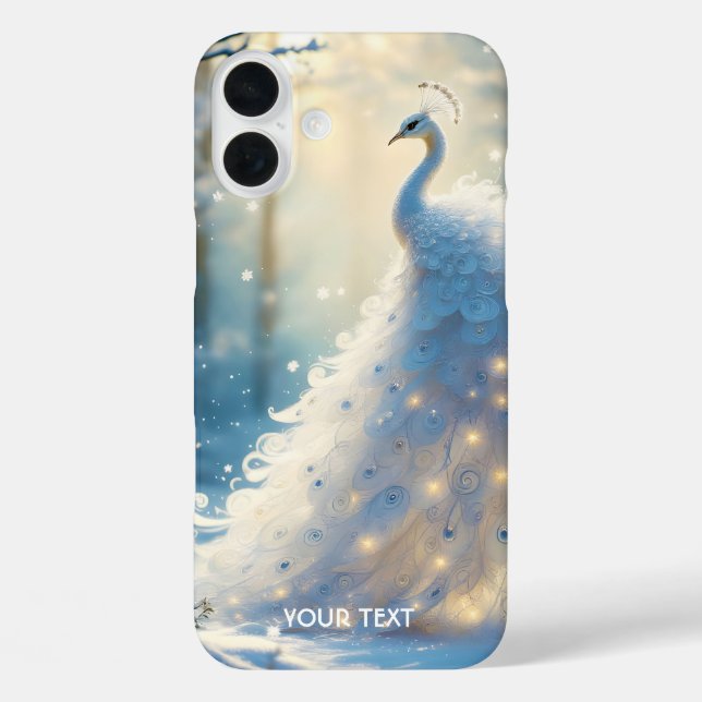 Coques Case-Mate iPhone Imaginaire Cute Neige Blanc Peacock (Verso)
