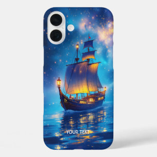Coque Pour iPhone 16 Plus Imaginaire Cute Night Boat Sea