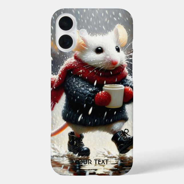 Coques Case-Mate iPhone Imaginaire Cute Souris Coffee Coat (Verso)