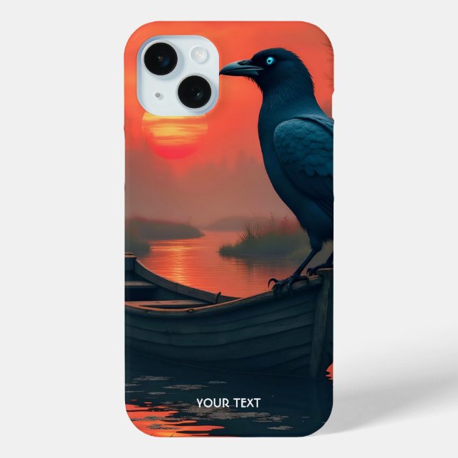 Coques Case-Mate iPhone Imaginaire Cute Sunset Boat Raven (Verso)
