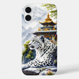 Coque Pour iPhone 16 Plus Imaginaire Cute White Leopard Mountains