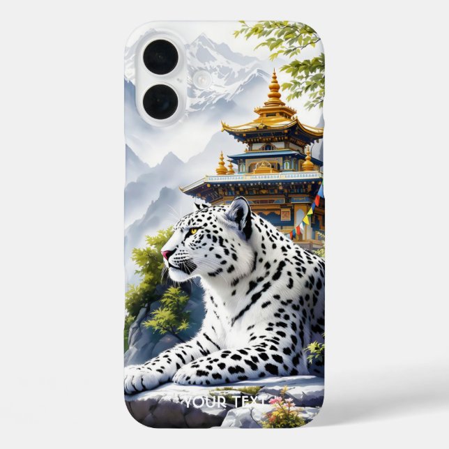 Coques Case-Mate iPhone Imaginaire Cute White Leopard Mountains (Verso)