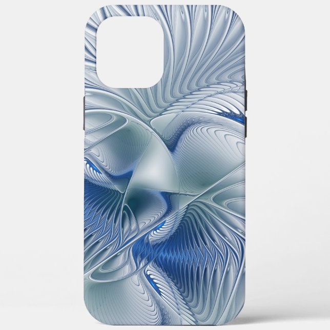 Coques Case-Mate iPhone Imaginaire dynamique tons bleus Abstraits Art frac (Verso)