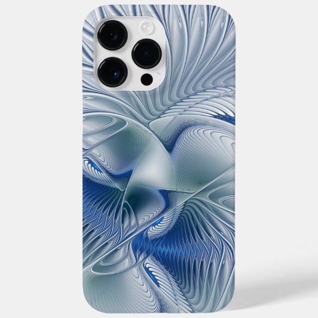 Coques Case-Mate iPhone Imaginaire dynamique tons bleus Abstraits Art frac (Verso)