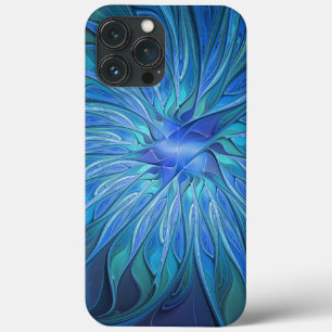 Case-Mate iPhone Case Imaginaire Fleur Bleue Motif, Art Fractal Abstrait