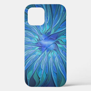 Case-Mate iPhone Case Imaginaire Fleur Bleue Motif, Art Fractal Abstrait
