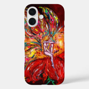 COQUES iPhone 16  IMAGINAIRE FLEURS ROUGES