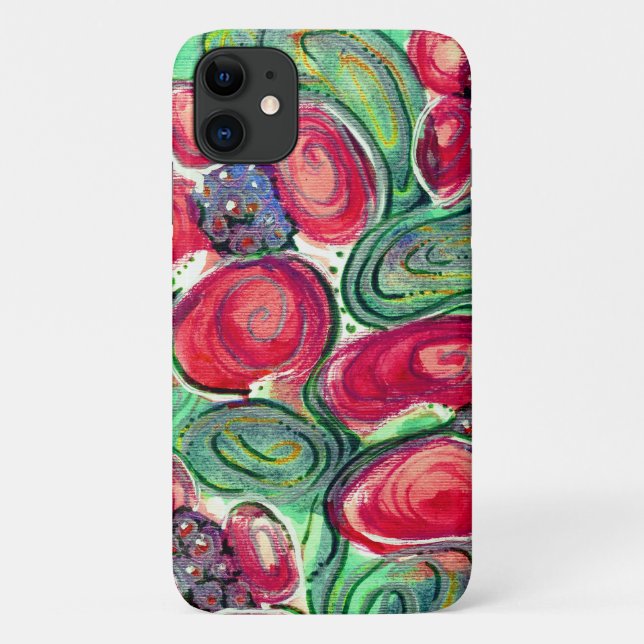 Coques Case-Mate iPhone Imaginaire Fleurs rouges (Dos)