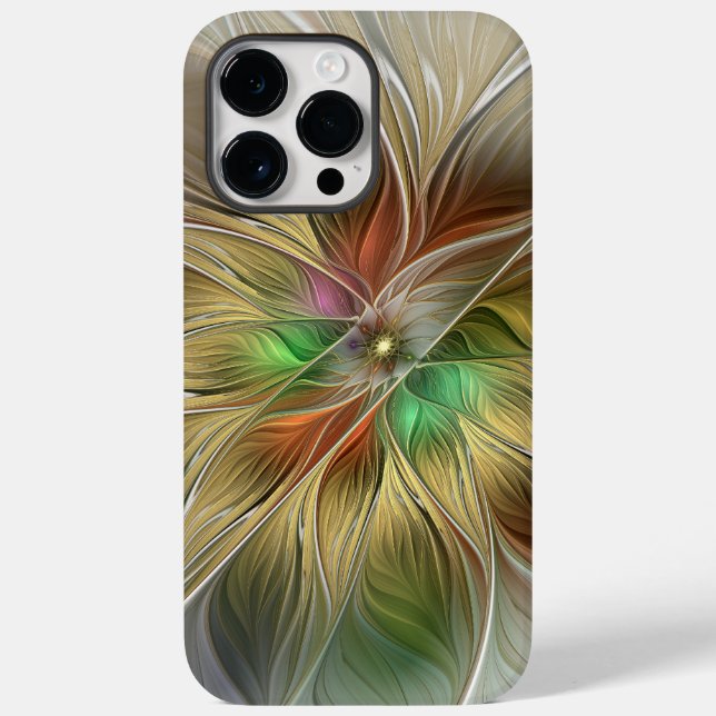 Coques Case-Mate iPhone Imaginaire Floral Avec Or Moderne Abstrait Fractal (Verso)