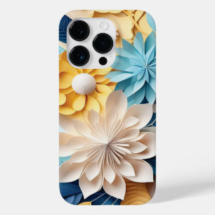 Coque Case-Mate iPhone imaginaire floral bleu et jaune 3D