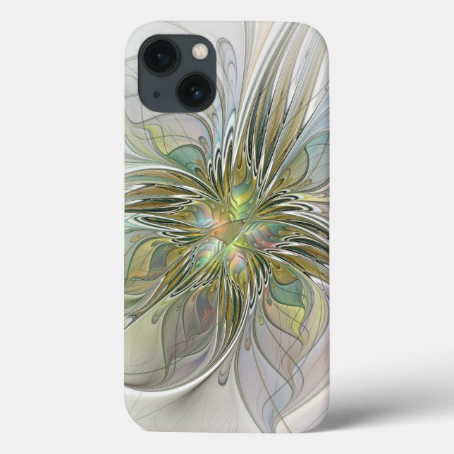 Coques Case-Mate iPhone Imaginaire Floral Fleur Art Fractal Moderne Avec O (Verso)