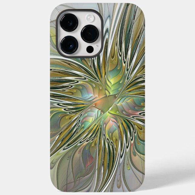 Coques Case-Mate iPhone Imaginaire Floral Fleur Art Fractal Moderne Avec O (Verso)