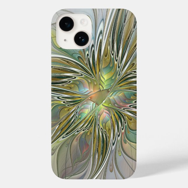 Coques Case-Mate iPhone Imaginaire Floral Fleur Art Fractal Moderne Avec O (Verso)