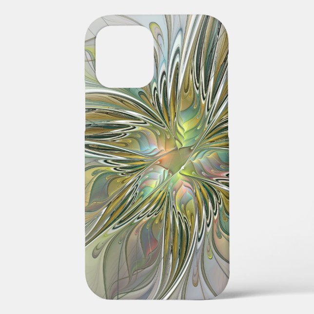 Coques Case-Mate iPhone Imaginaire Floral Fleur Art Fractal Moderne Avec O (Verso)