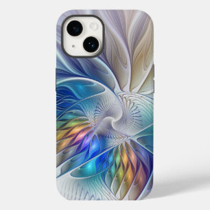 Coque Case-Mate iPhone Imaginaire Floral, Fleur Fractale Abstraite coloré