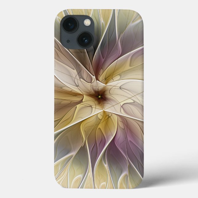 Coques Case-Mate iPhone Imaginaire Floral Gold Eggplant Art Fractal Abstra (Verso)