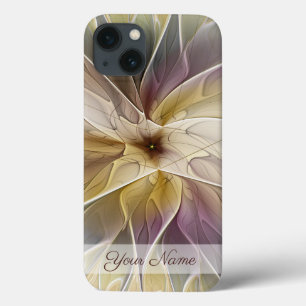 Coque Case-Mate iPhone Imaginaire Floral Gold Eggplant Fractal Art Nom