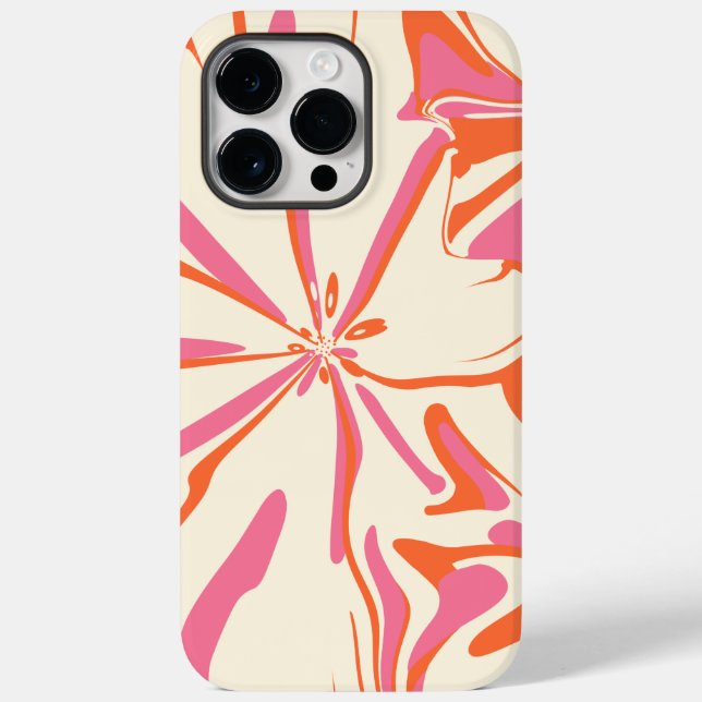Coques Case-Mate iPhone Imaginaire Floral - rose, orange et crème (Verso)