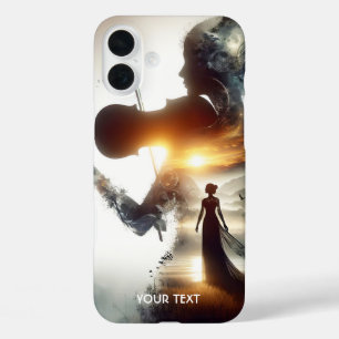 Coque Pour iPhone 16 Plus Imaginaire jolie violon fille soleil